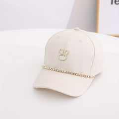 Kids Sunshade Casual Baseball Cap with Artificial Diamond