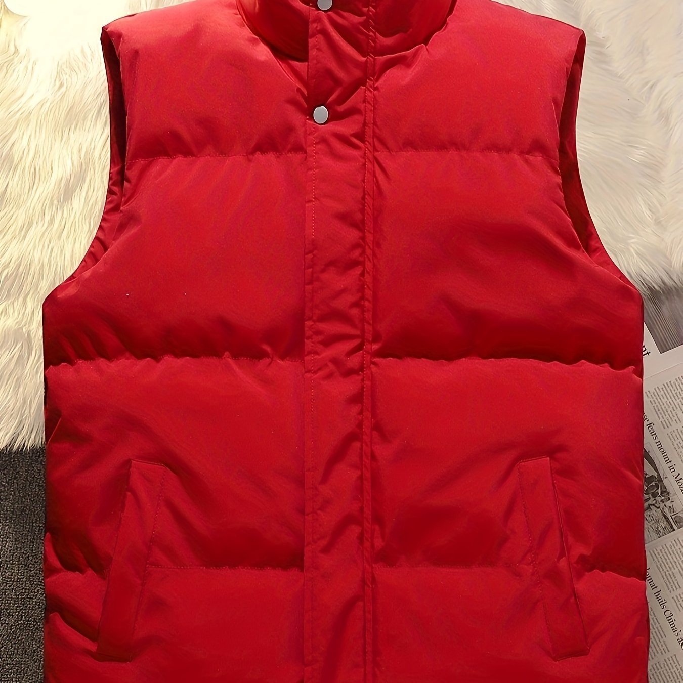 Men's Cotton Padded Vest Thermal Sleeveless Warm Vest