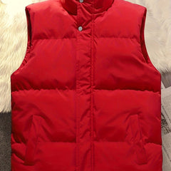 Men's Cotton Padded Vest Thermal Sleeveless Warm Vest