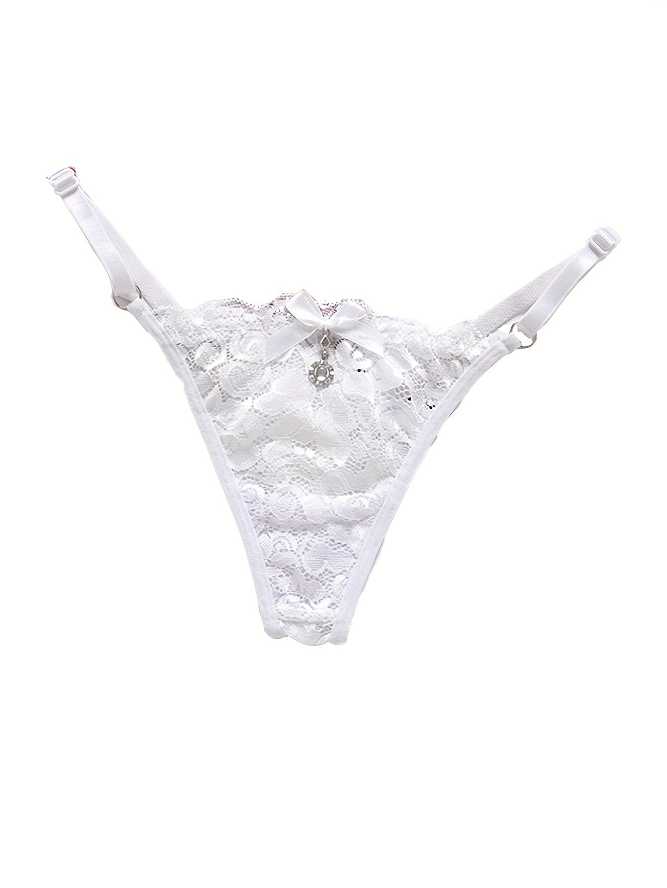 Floral Lace Thongs Cut Out Low Waist Bow Tie Panties