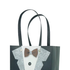 5pcs 3D Tuxedo Gift Bags for Groomsmen, Bachelor Party Favors