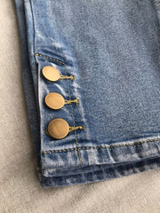 Elastic Waist Capris Jeans Drawstring Slim Fit