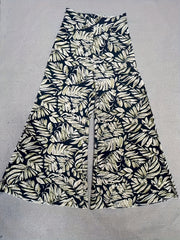 Plant Print Wide Leg Pants for Women