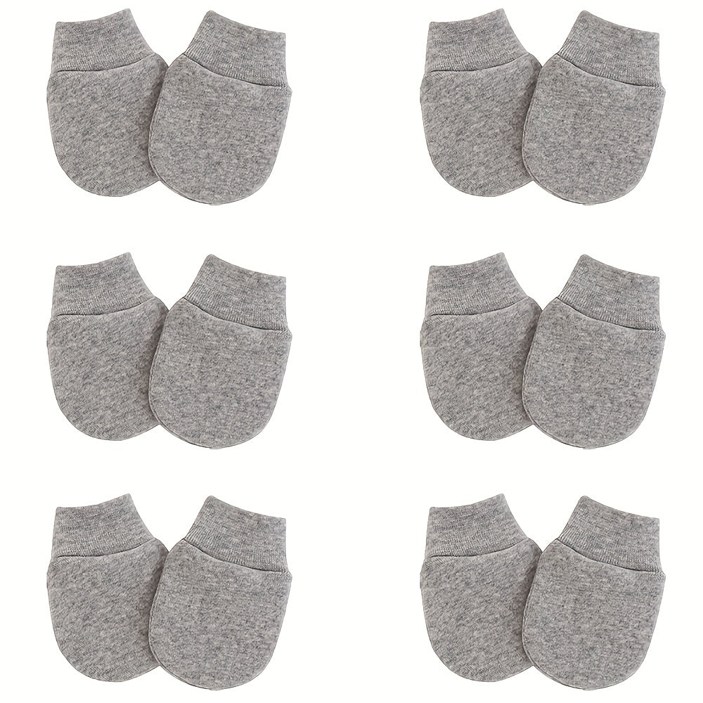 6 Pairs Baby No Scratch Mittens for Stylish Hand Protection