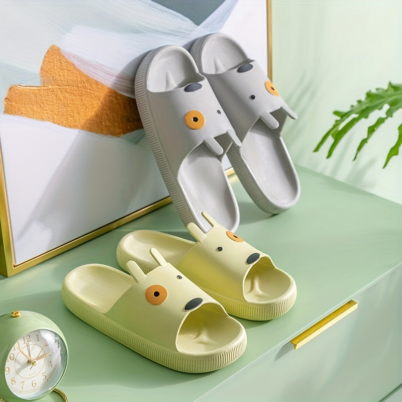 Cartoon Graphic Slippers Open Toe Home Shoes For Shower