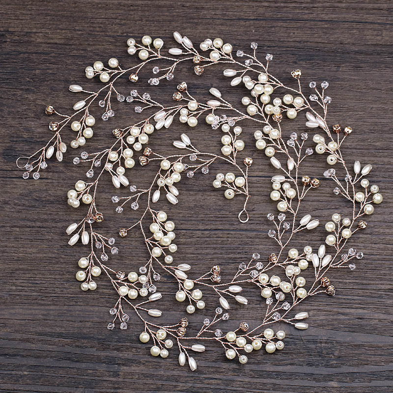 Western Wedding Hair Crown Faux Pearl Ornaments