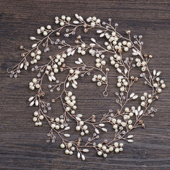 Western Wedding Hair Crown Faux Pearl Ornaments