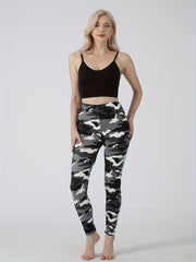Camo Print Lounge Pants Elastic Waistband Womens Loungewear