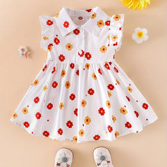 Infant Baby Floral Flutter Sleeve Dress