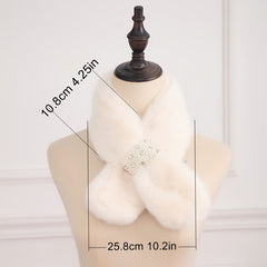 Rabbit Fur Neck Scarf Solid Wrap Scarf Neck Warmer For Winter