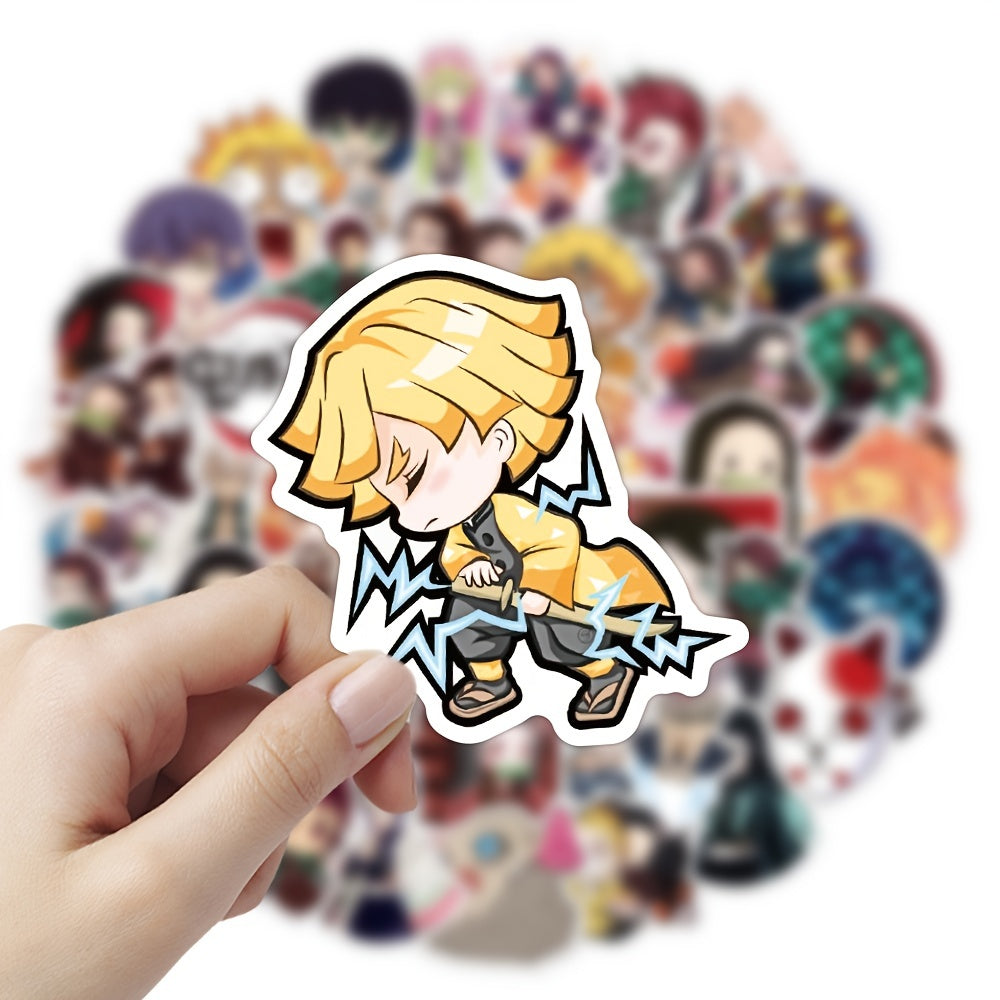 50pcs Anime Vinyl Waterproof Sticker Packs For Skateboard Luggage Laptop Bottle