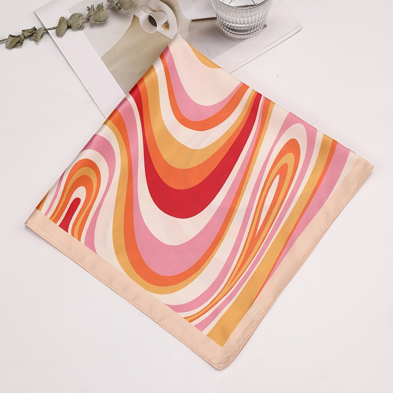 Women's Satin Square Scarf Large Neckerchief Accessory