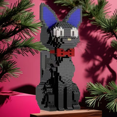 Jiji Cat Building Block Set with Red Bow Tie Ideal for Decor & Gift