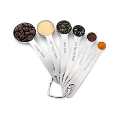 6pcs Stainless Steel Measuring Spoons Cups Set Metric/US Measurements