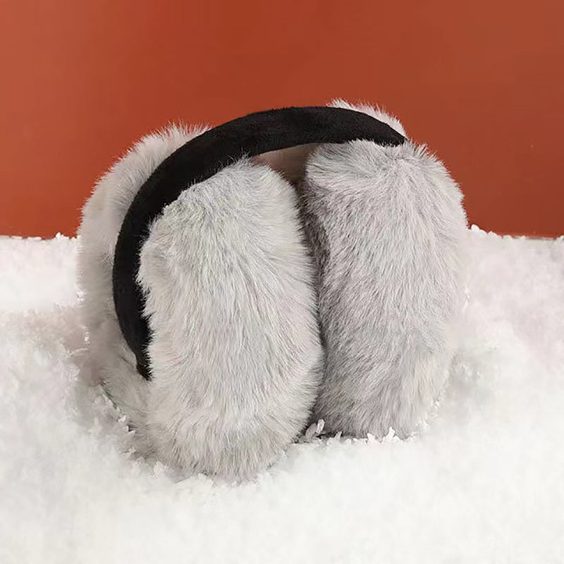 Men's/Women's Rabbit Hair Earmuffs, Foldable, Warm & Thick