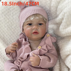 45 72 50 Pink Vinyl Youngsters Individual Doll with Rooted Hair & 3D Pa