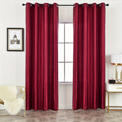 Panel Glossy Solid Curtains Translucent Half Blackout Curtains