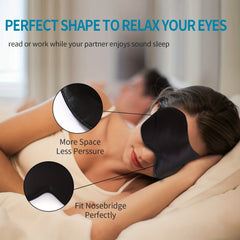 Silk Sleep Eye Mask Adjustable Strap Comfortable Blindfold w/ Earplugs