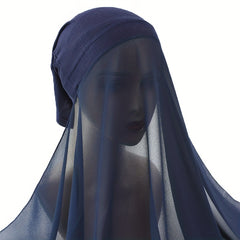 Chiffon Hijab Turban Cap Solid Chiffon Head Wraps Shawl Cap