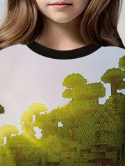 Kids Game Print Hooded Sweatshirt Pullover