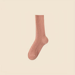 7 Pairs Solid Mid Tube Socks Women's Stockings