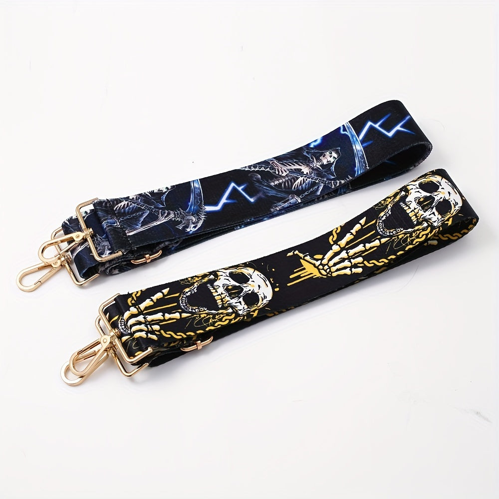 Ghost Skull Horror Purse Strap Wide Adjustable Bag Shoulder Replacement