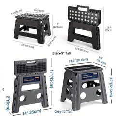 Tall Folding Step Stool 22x33x2cm Holds 136.08KG Non-Slip Surface