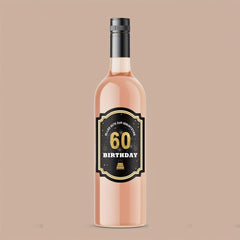 60th Birthday Bottle Labels Self Adhesive Sparkling Wine Happy Birthday Party