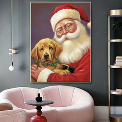 Santa Claus Canvas Painting Poster Print for Home Christmas Decor