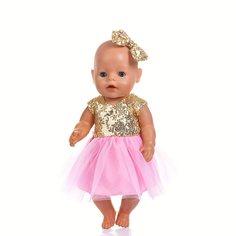 Peach & Yellow Tulle Skirt Doll Clothes for 17-18 Inch Girl Reborn Dolls
