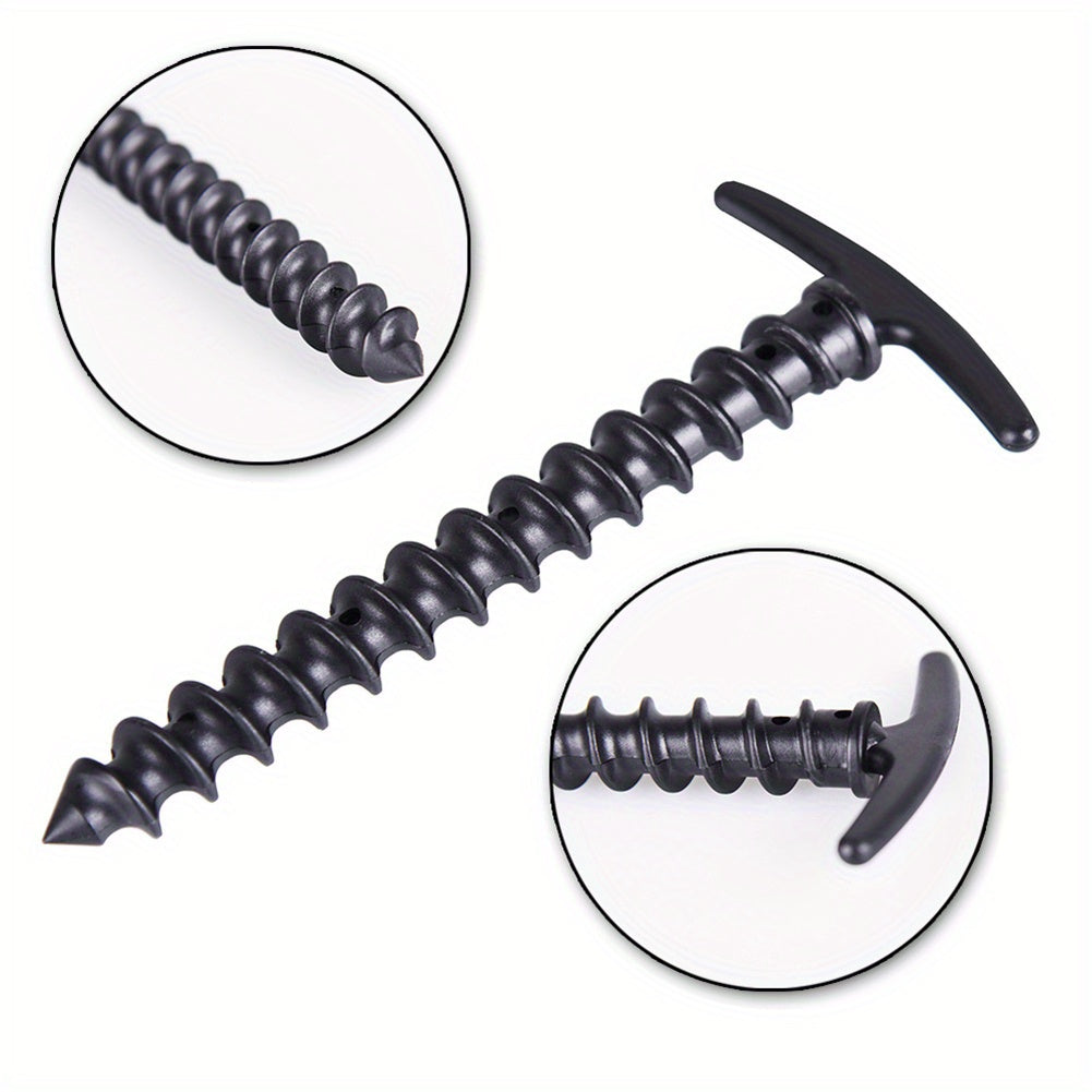 10pcs Durable Screw Anchor Tent Pegs - Rust Resistant Ground Nails