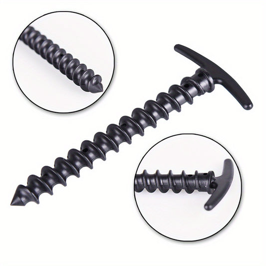 10pcs Durable Screw Anchor Tent Pegs - Rust Resistant Ground Nails
