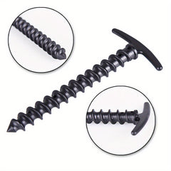 10pcs Durable Screw Anchor Tent Pegs - Rust Resistant Ground Nails