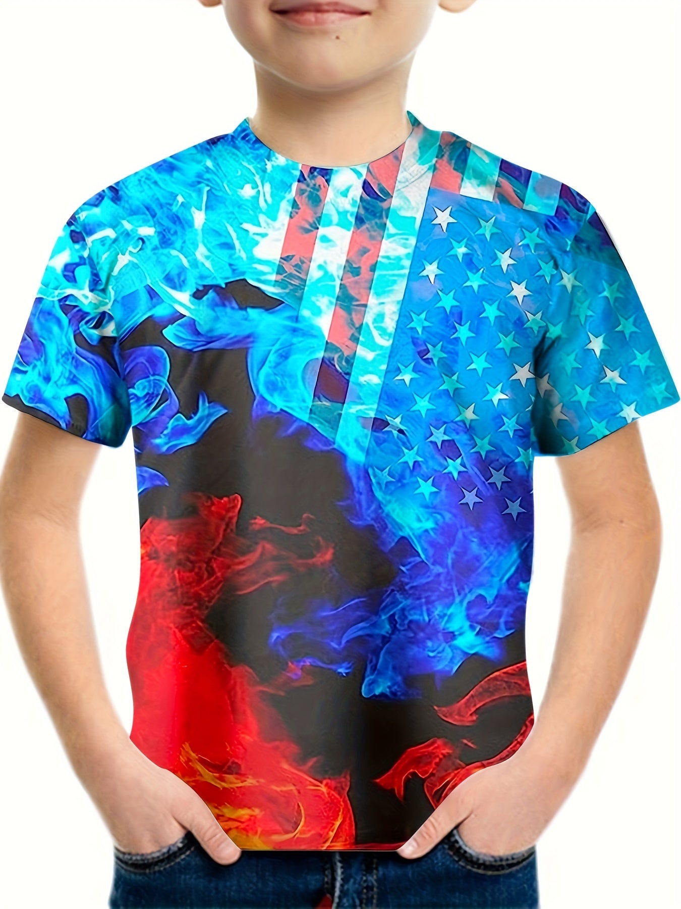Kids Tee Shirt Graphic Stars 3D Print Top Teens Short Sleeve