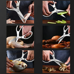 Stainless Steel Rotisserie Scissors Household Barbecue Steak Food Scissors