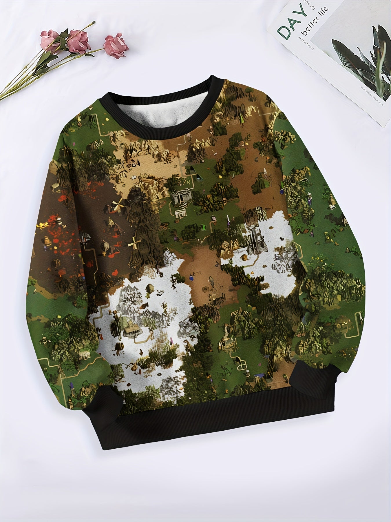 Kids Battlefield Game Graphic Long Sleeve Sweatshirt