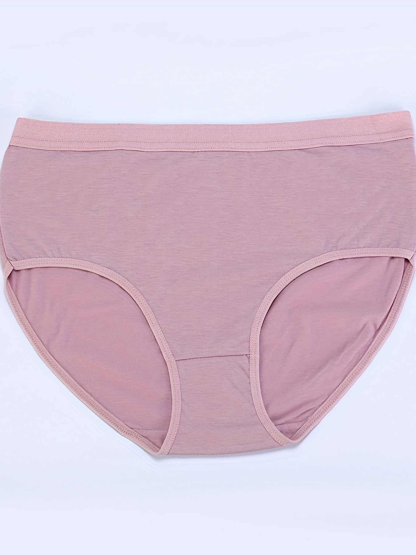 4 Pack Women's Plus Solid Mid Waisted Comfy & Breathable Panty Set