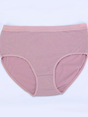 4 Pack Women's Plus Solid Mid Waisted Comfy & Breathable Panty Set