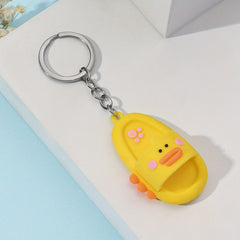 Duck Slipper Keychain Animal Key Ring Purse Bag Backpack Car Key Accessory