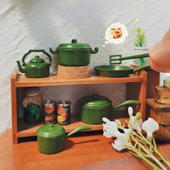 7pcs Mini Kitchen Set Metal Material for Dollhouses DIY Model Accessories