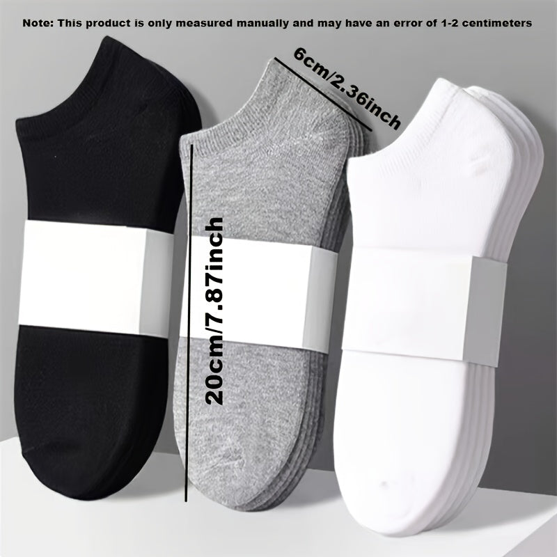 10pairs Men's Soft Breathable Ankle Socks