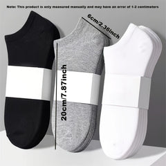 10pairs Men's Soft Breathable Ankle Socks