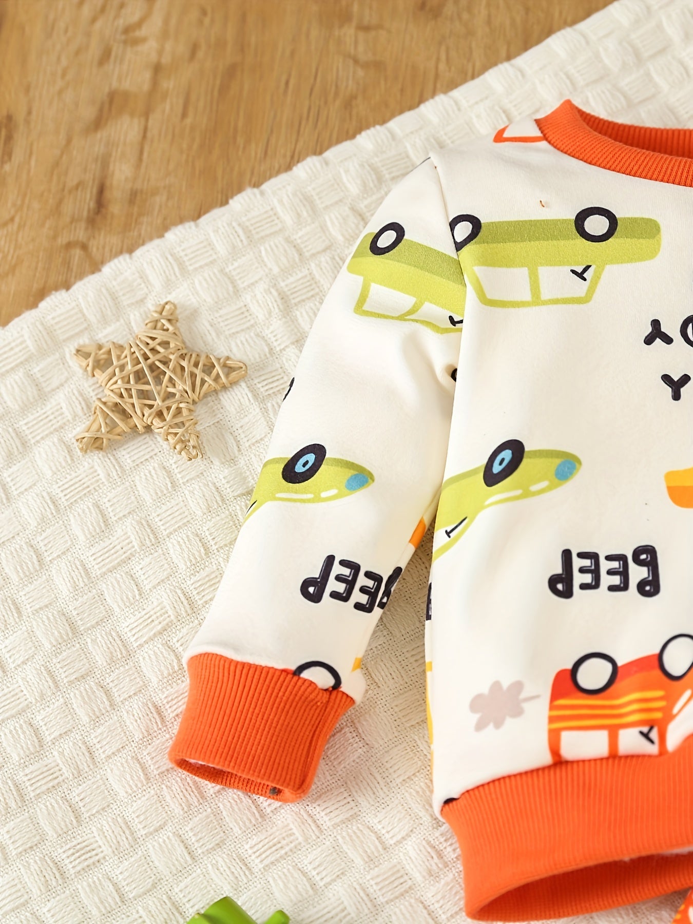 Baby Boy Pajama Set Cartoon Graphic Pullover Pants Set