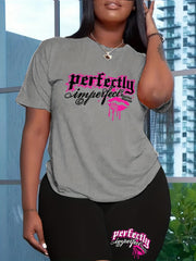 Art Letter Print Tee & Shorts Outfits 2 Piece Set