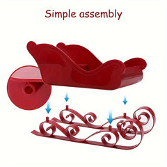 2pcs Christmas Sled Desktop Decoration Plastic Home Tree Hanging Ornam