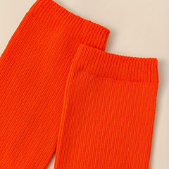 7 Pairs Women's Solid Mid Tube Socks