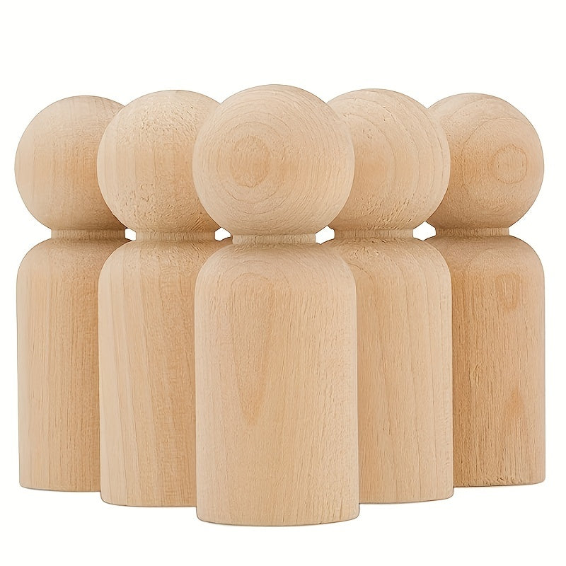 10pcs Wooden Nail Dolls 4.29cm Birch Wood DIY Painting Doll Small World Game