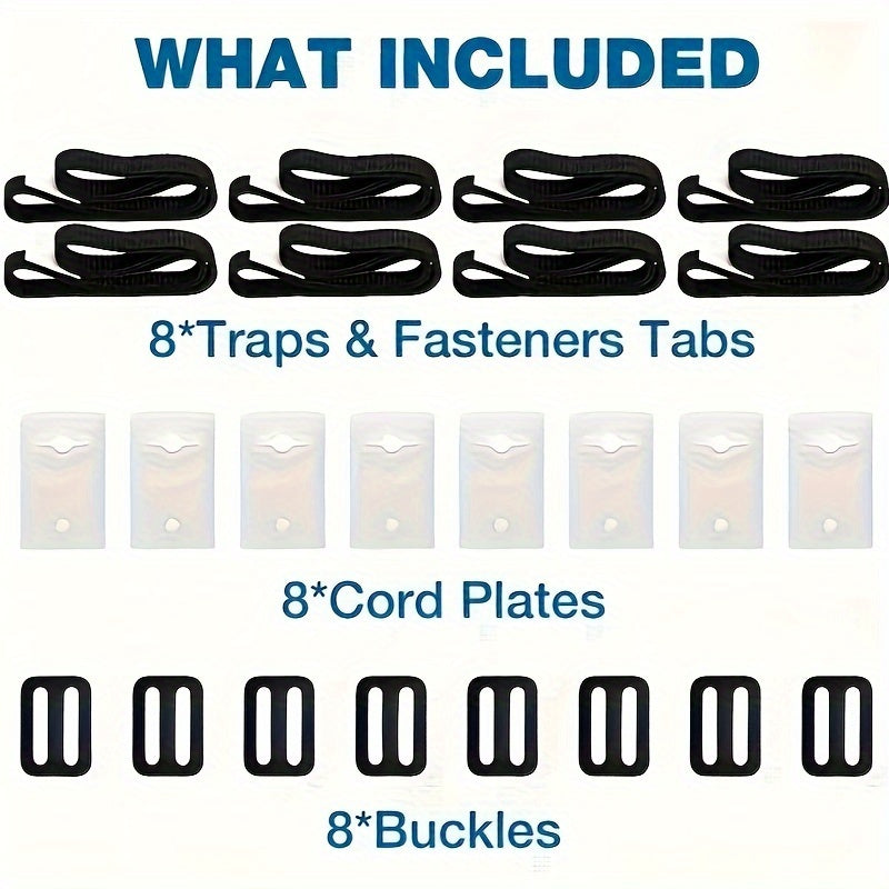 Solar Cover Reel Attachment Kit, 8 Straps & Fastener Tabs