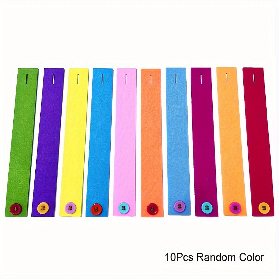 Colorful Felt Cloth Fastening Toy Button Bracelets for Kids Educational Toy