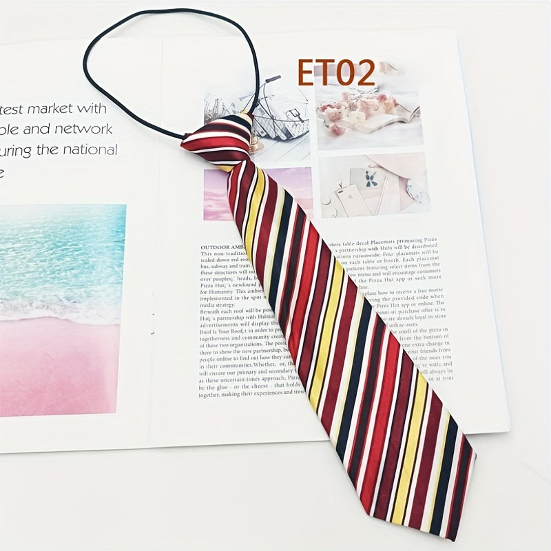 Striped Tie Bow Tie for School Uniform